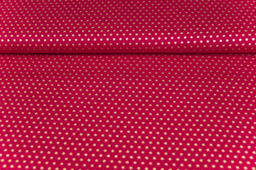 Baumwollwebware Weihnachten, Sterne, rot, gold, 0,5 m
